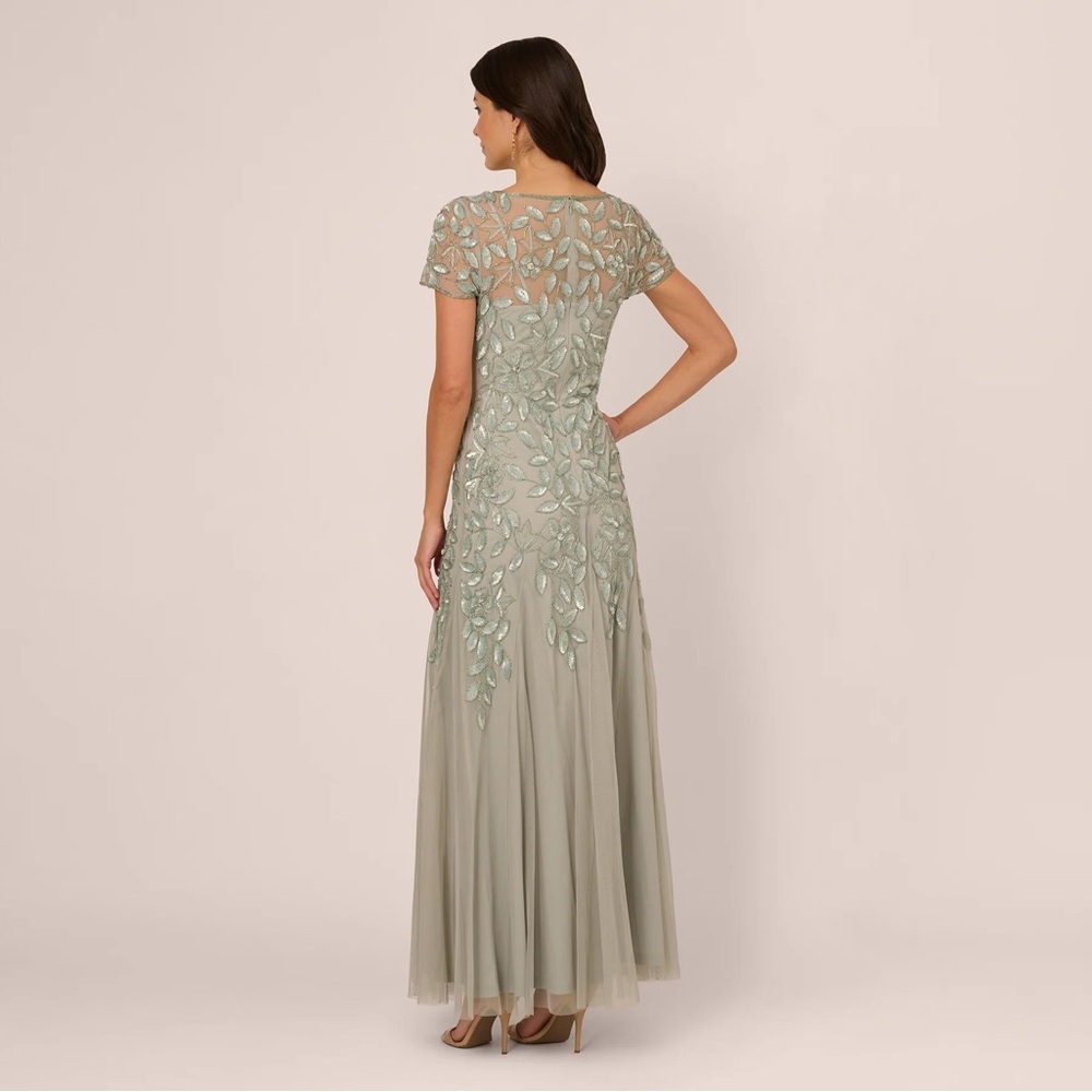 Adrianna Papell Light Sage Green Embellished Maxi Dress - Picture 7 of 8